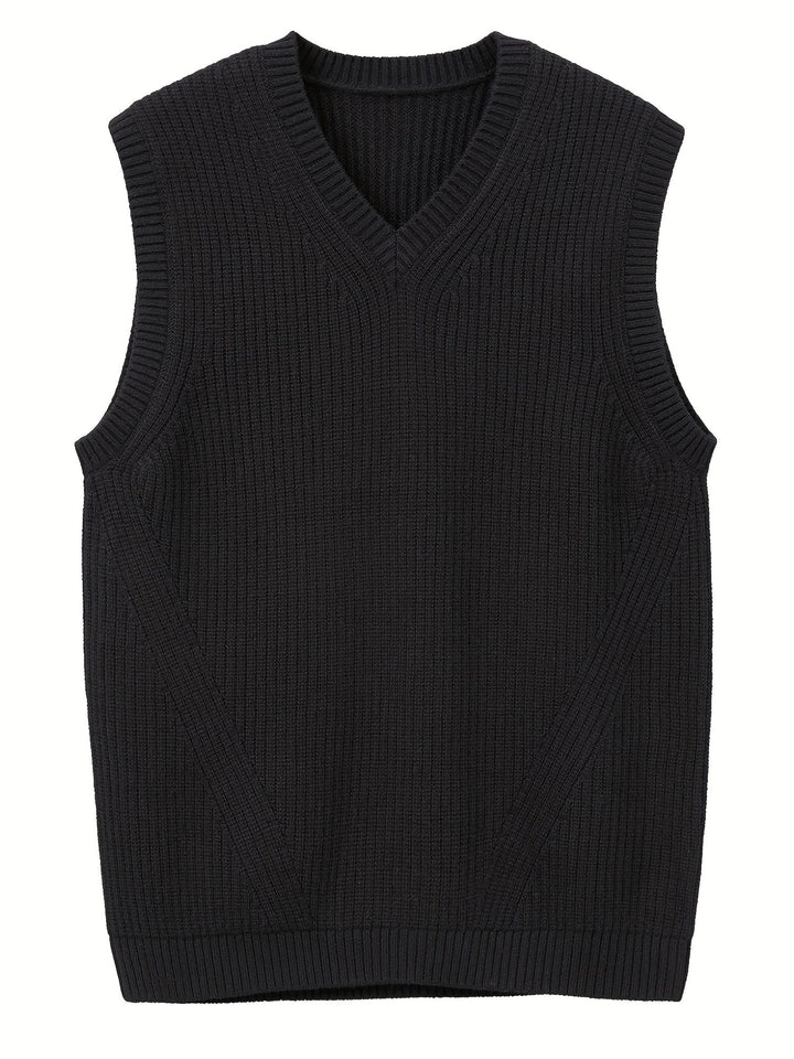 Ellis | Dame Ribstrikket Vest med V-hals