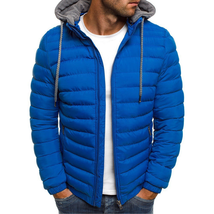 Herren nan gesteppte Kapuzenjacke mit wattierter Thermoisolierung und weichem Fleecefutter R&B
