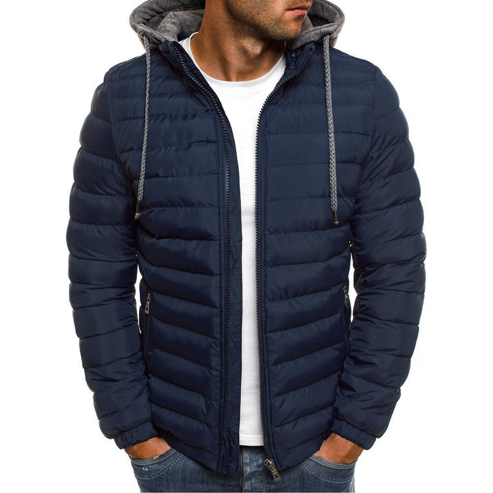 Herren nan gesteppte Kapuzenjacke mit wattierter Thermoisolierung und weichem Fleecefutter R&B