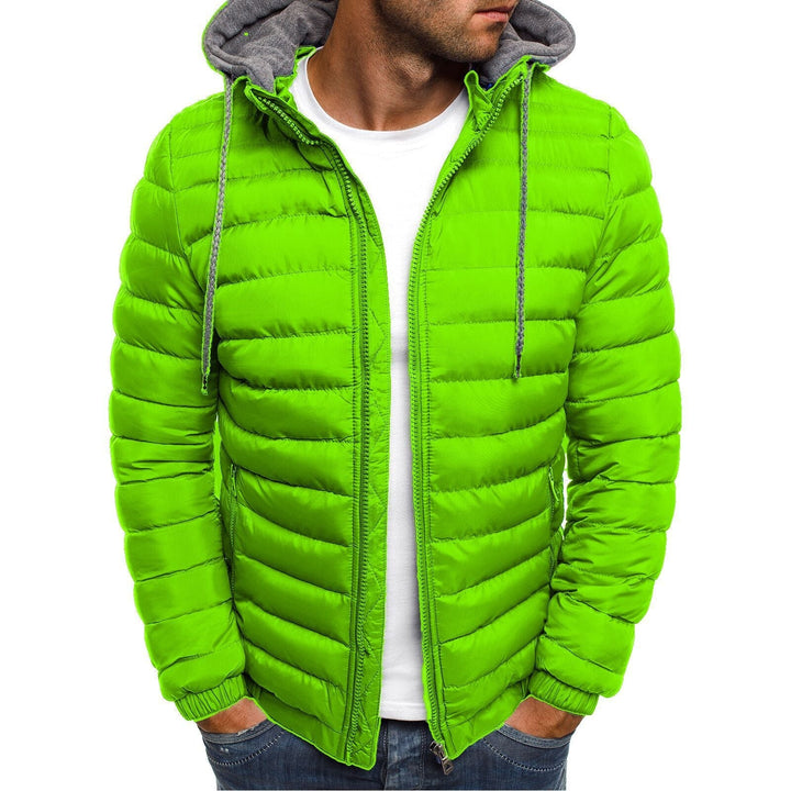 Herren nan gesteppte Kapuzenjacke mit wattierter Thermoisolierung und weichem Fleecefutter R&B