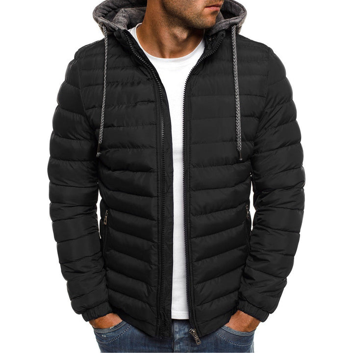 Herren nan gesteppte Kapuzenjacke mit wattierter Thermoisolierung und weichem Fleecefutter R&B