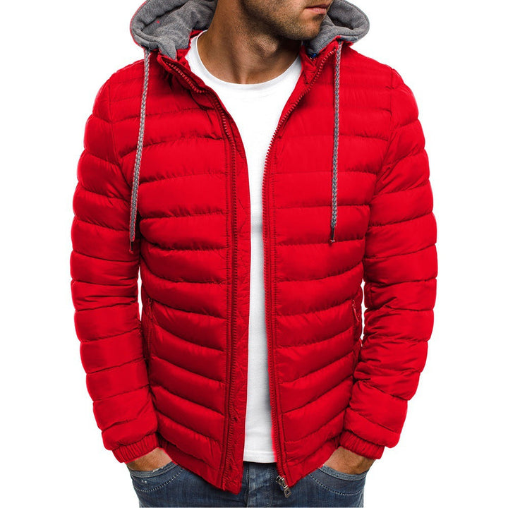 Herren nan gesteppte Kapuzenjacke mit wattierter Thermoisolierung und weichem Fleecefutter R&B