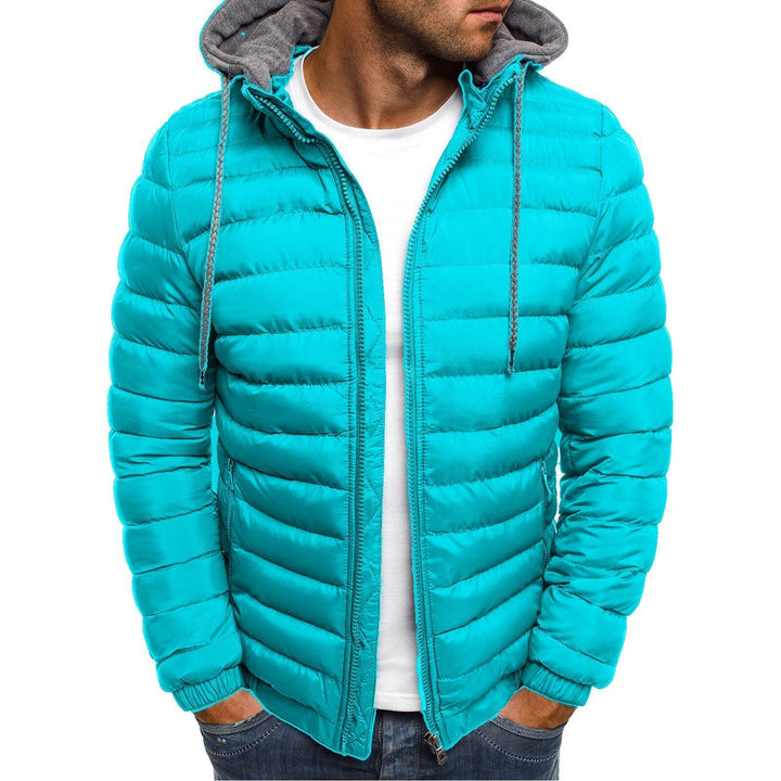 Herren nan gesteppte Kapuzenjacke mit wattierter Thermoisolierung und weichem Fleecefutter R&B