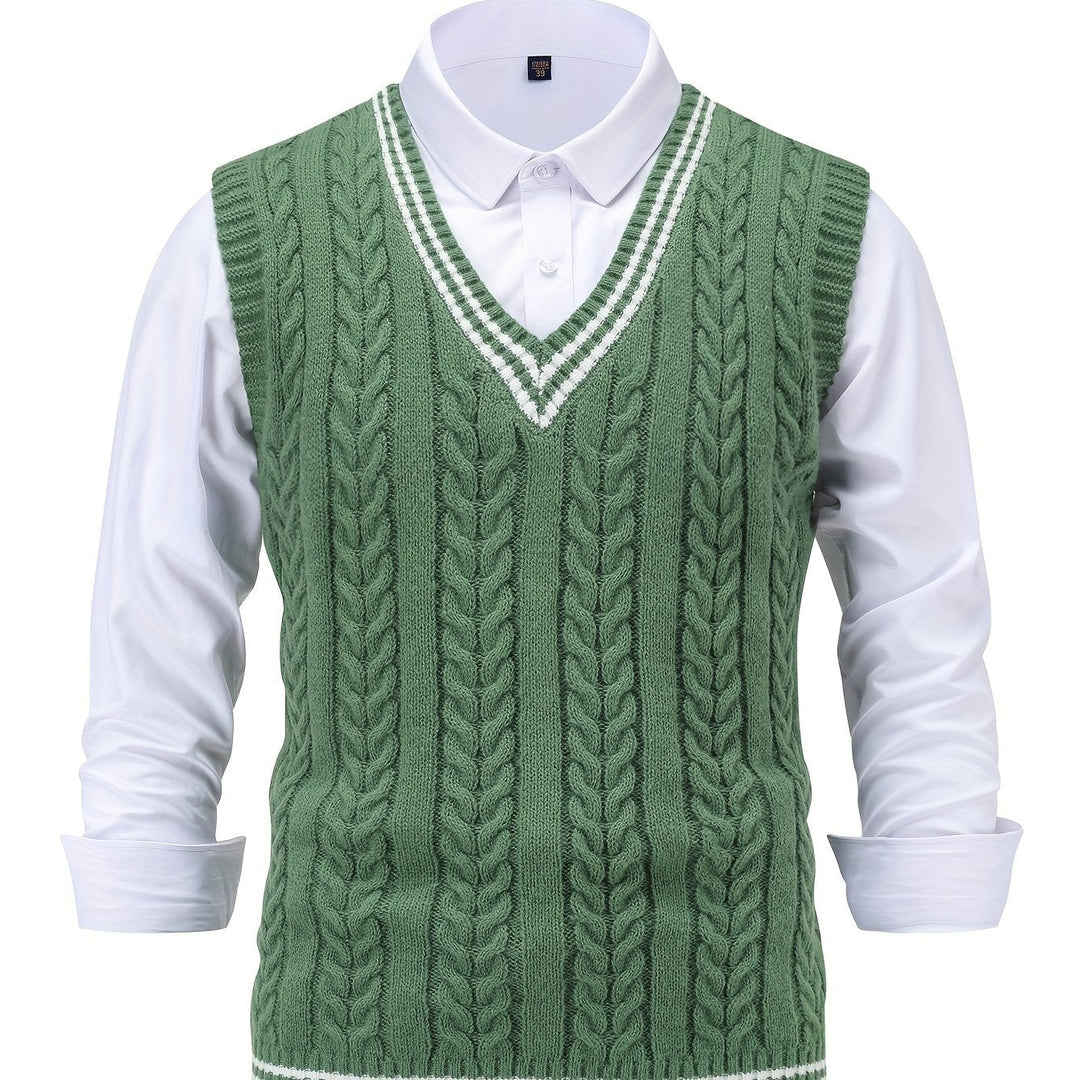 Gideon | Dame Kabelstrikket Vest med V-hals