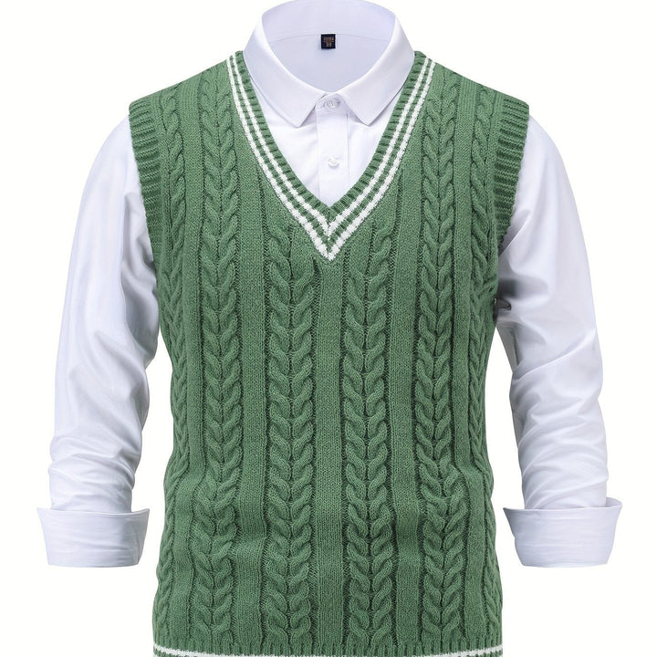 Gideon | Dame Kabelstrikket Vest med V-hals