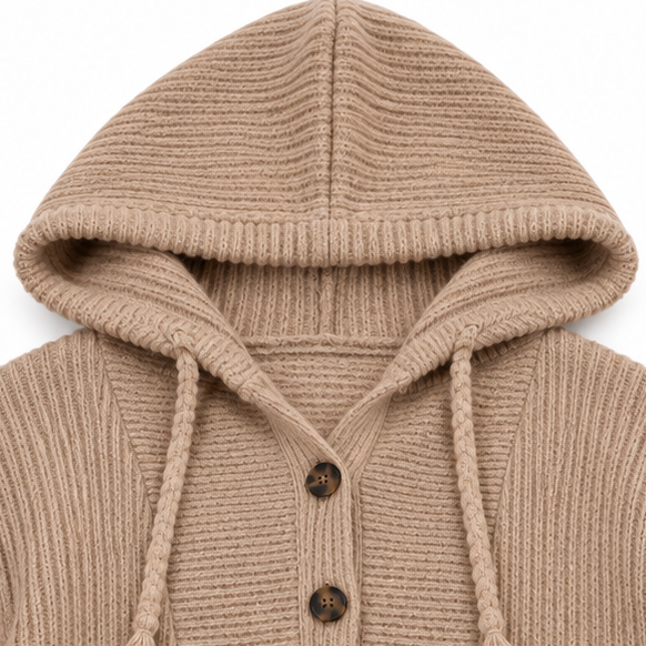 Sofia | Bequemer und Vielseitiger Strickpullover mit Kapuze