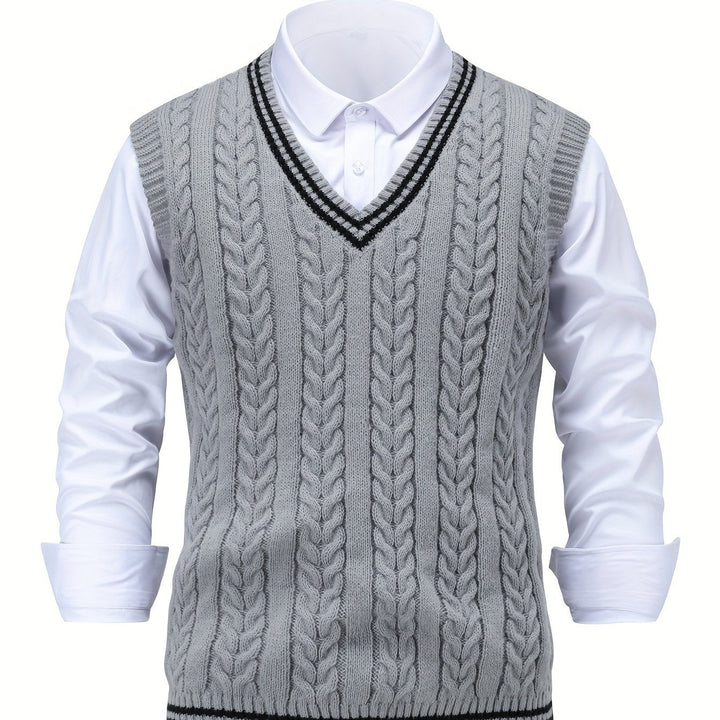 Gideon | Dame Kabelstrikket Vest med V-hals