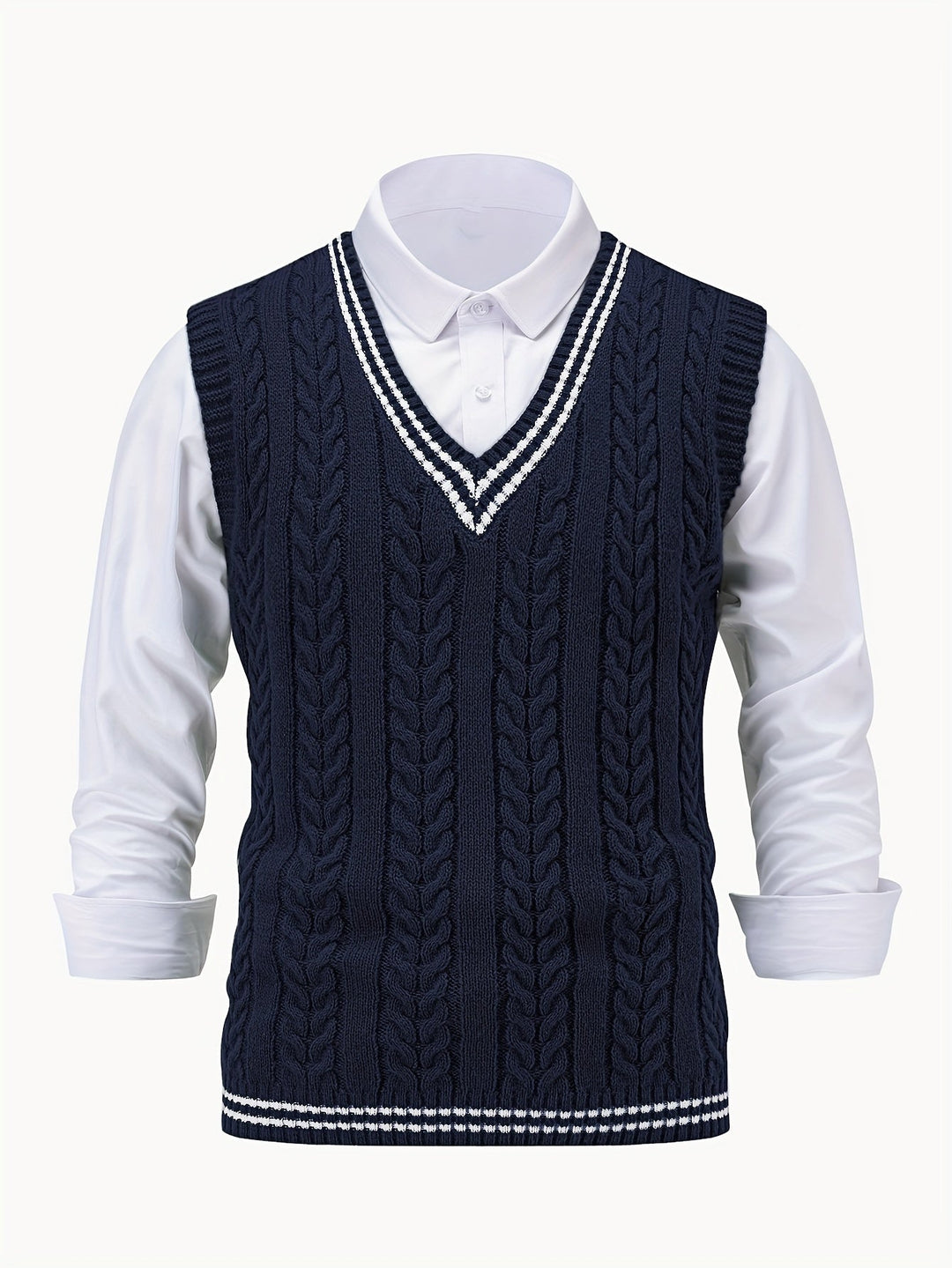 Gideon | Dame Kabelstrikket Vest med V-hals