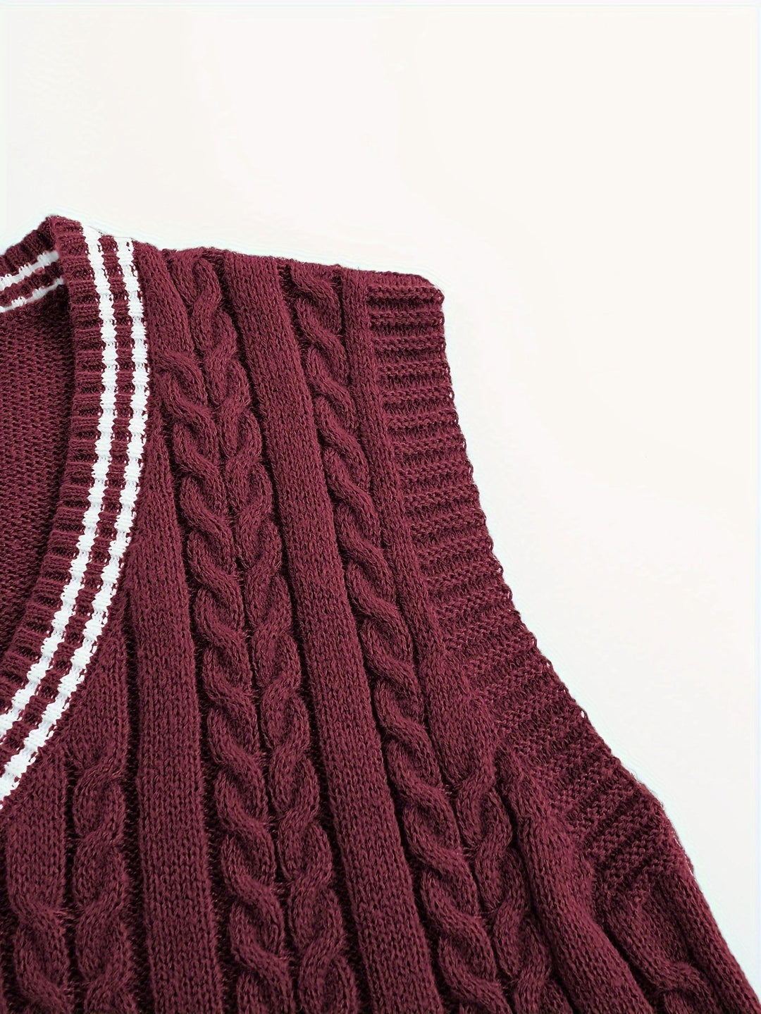 Gideon | Dame Kabelstrikket Vest med V-hals