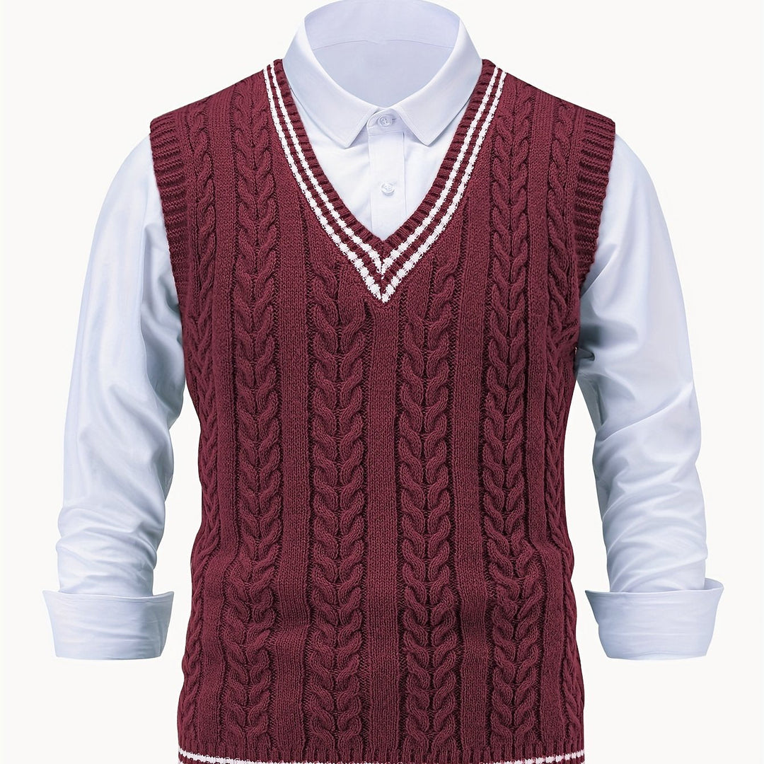 Gideon | Dame Kabelstrikket Vest med V-hals