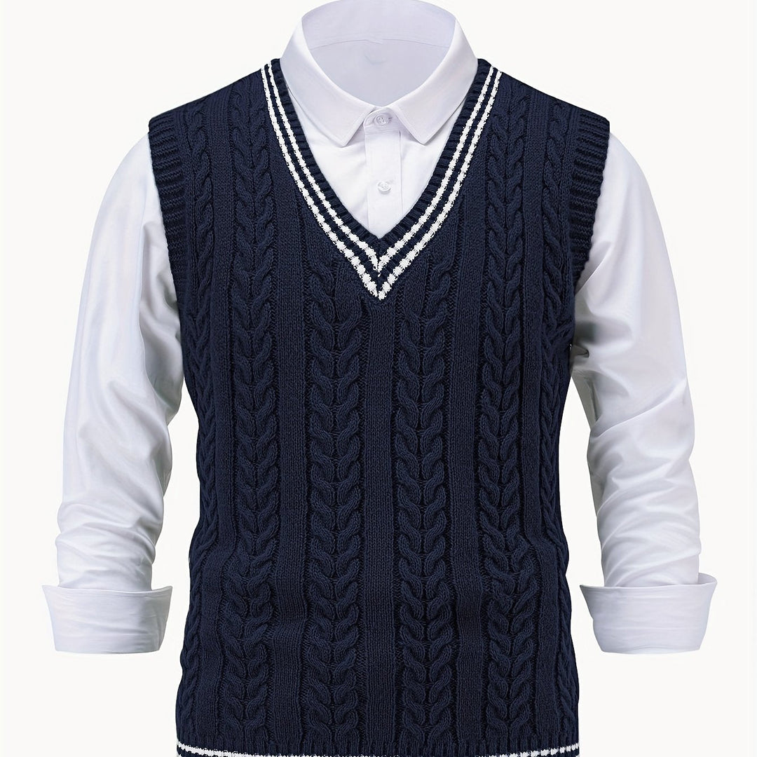 Gideon | Dame Kabelstrikket Vest med V-hals