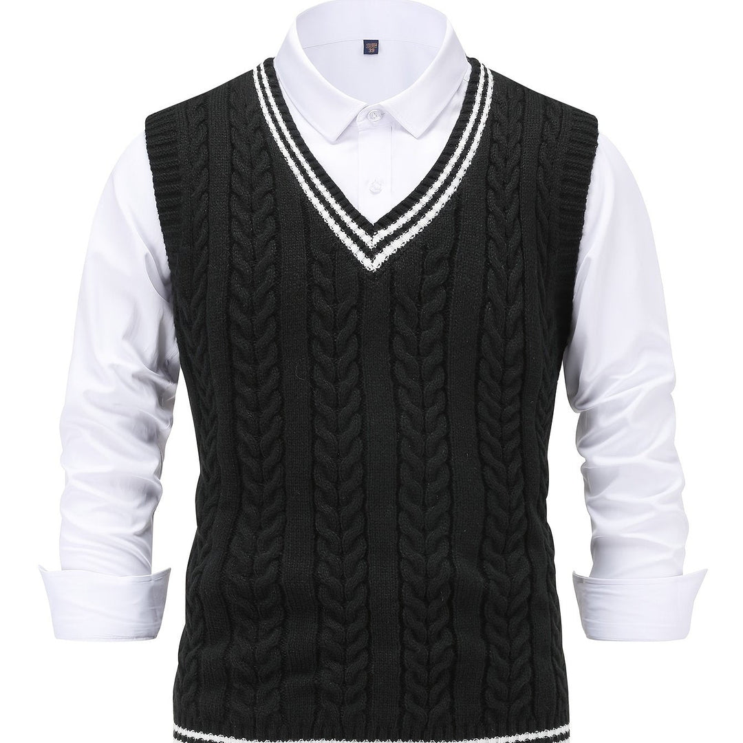 Gideon | Dame Kabelstrikket Vest med V-hals