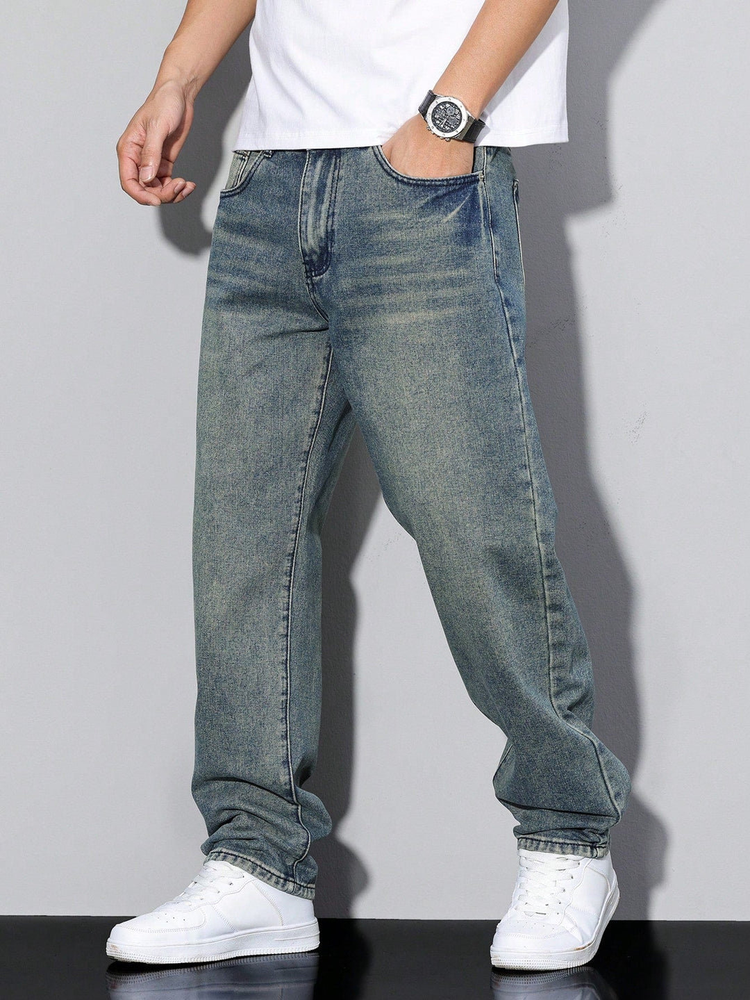 Bjarke | Herre Baggy Jeans i Denim med Vide Ben