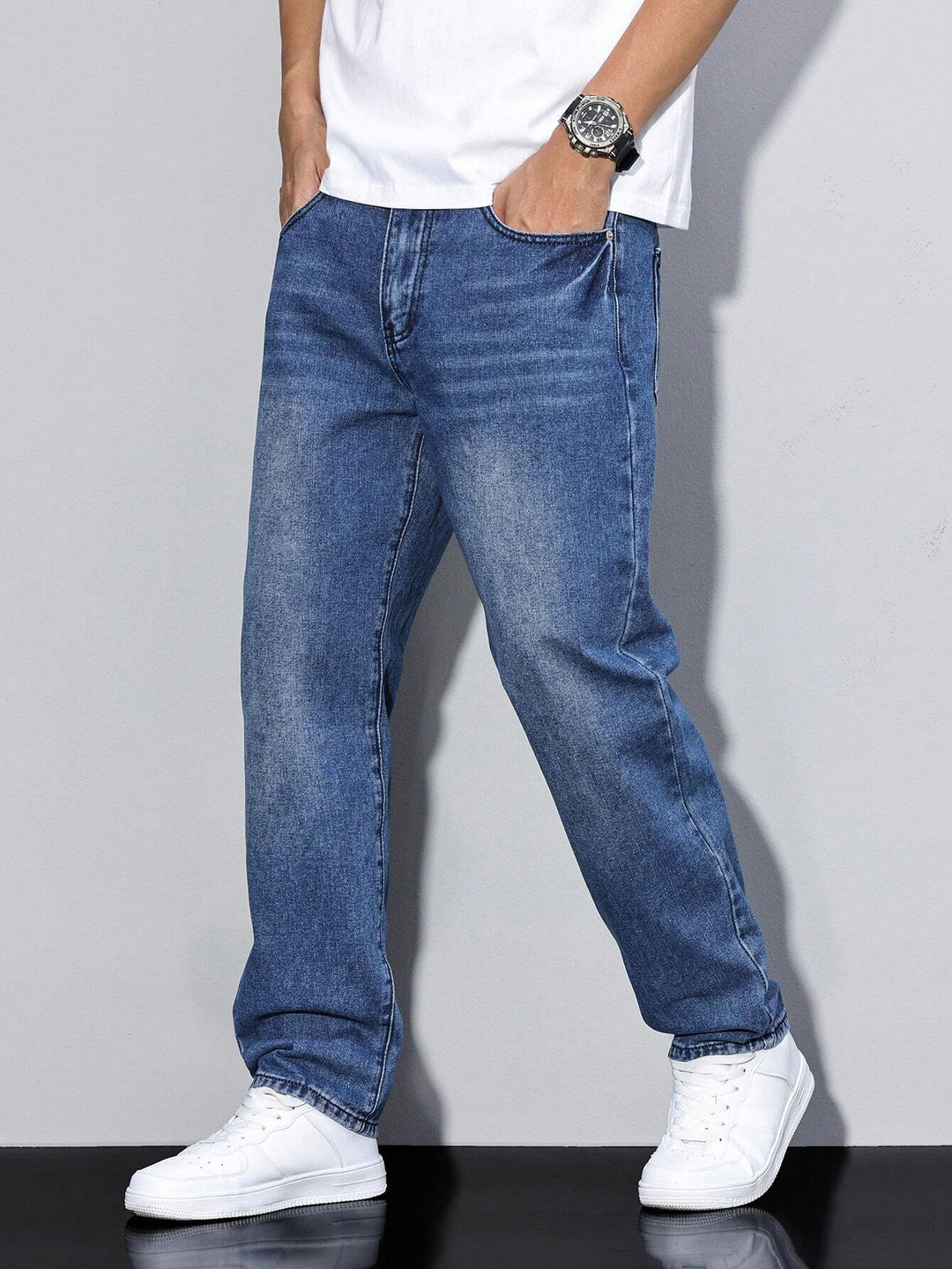Bjarke | Herre Baggy Jeans i Denim med Vide Ben