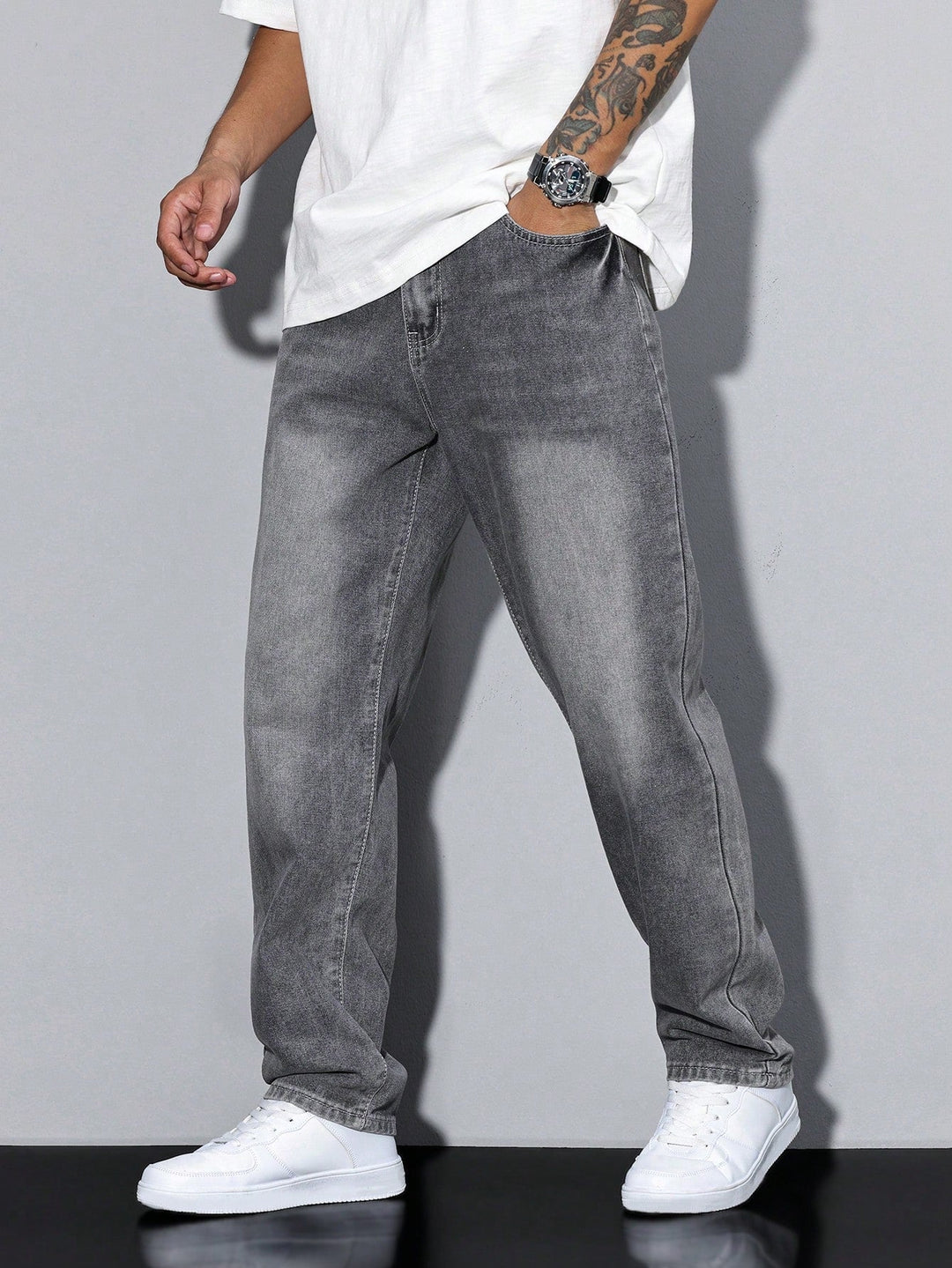 Bjarke | Herre Baggy Jeans i Denim med Vide Ben