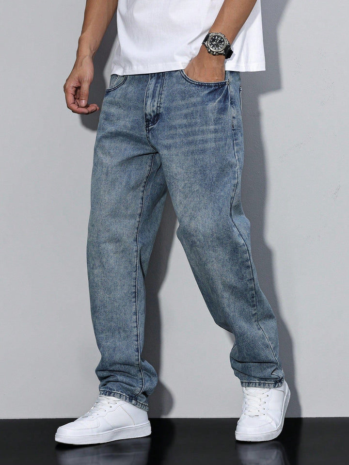 Bjarke | Herre Baggy Jeans i Denim med Vide Ben