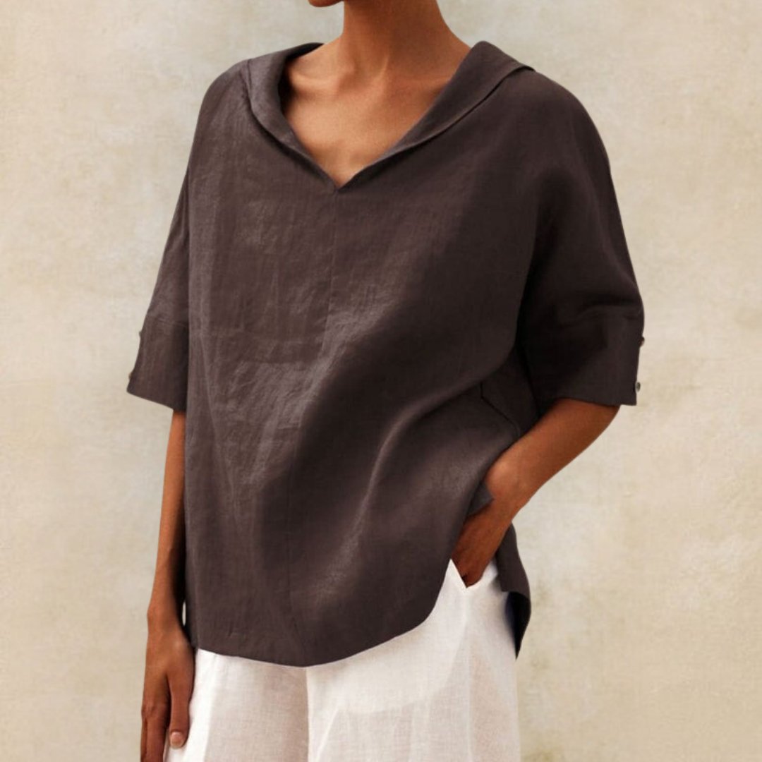 Casual-Bluse mit V-Ausschnitt Damen | Pearl