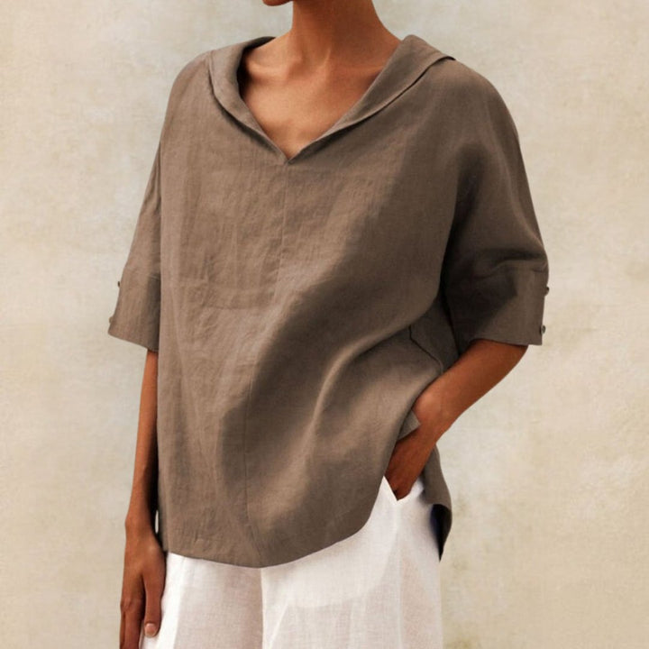 Casual-Bluse mit V-Ausschnitt Damen | Pearl