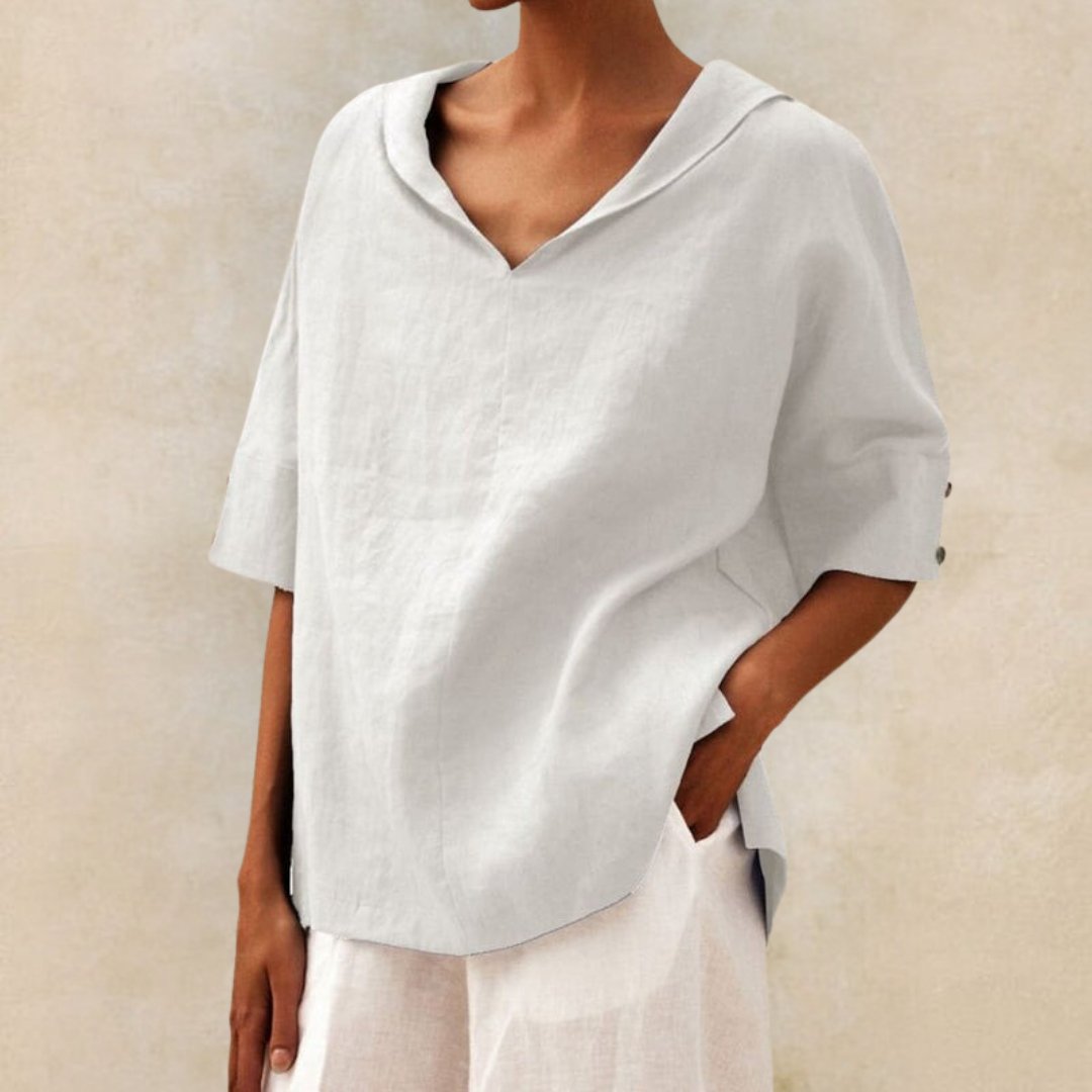 Casual-Bluse mit V-Ausschnitt Damen | Pearl