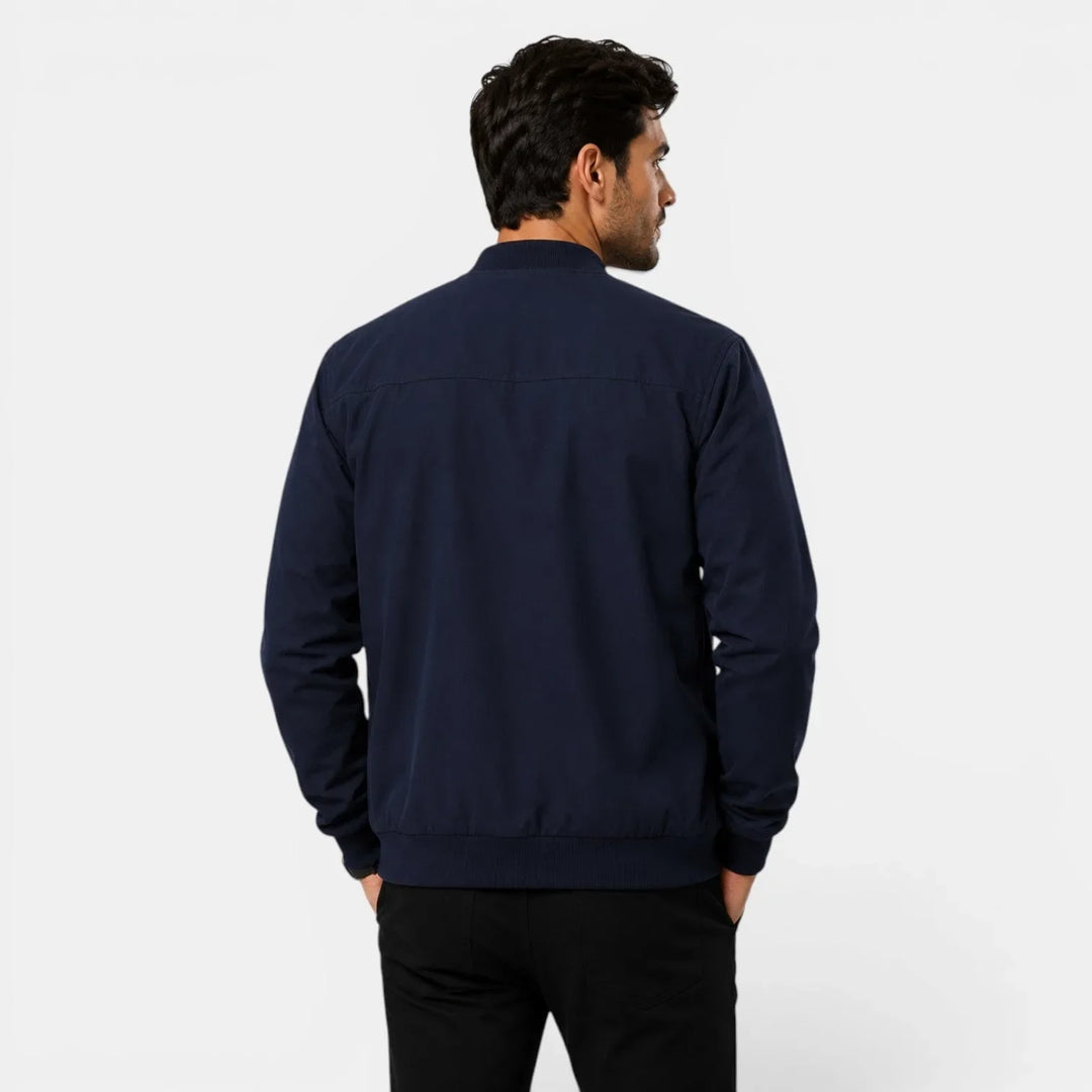 Bomberjack met ribbed details