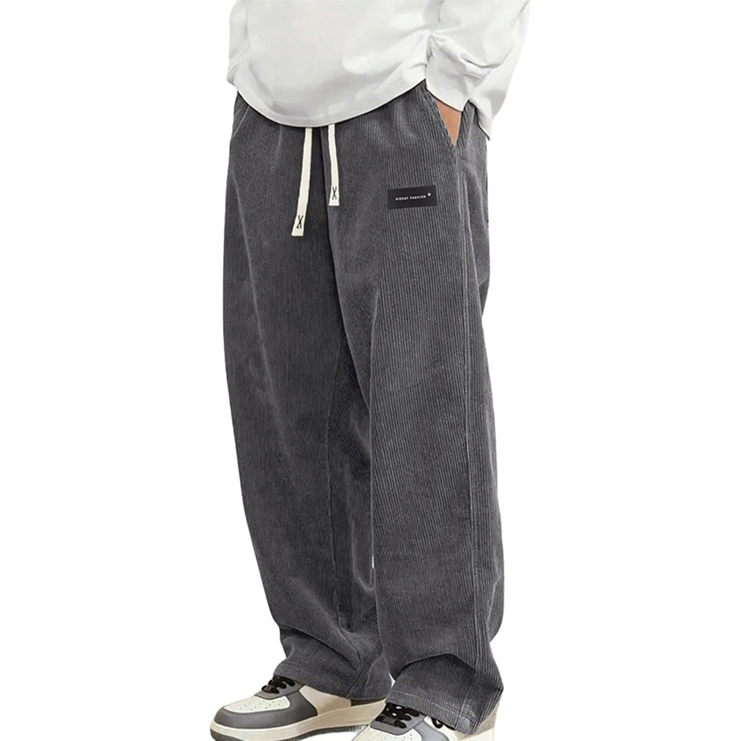 Tage | Herre Fløjlsbukser med Brede Ben og Snøretræk
