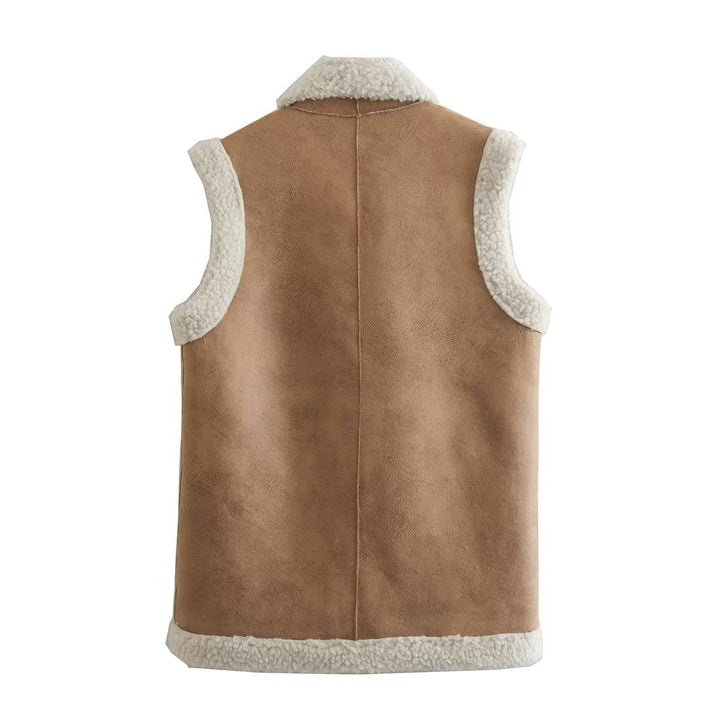 Amelie | Dame Fake Fur Vest med Sjalskrave