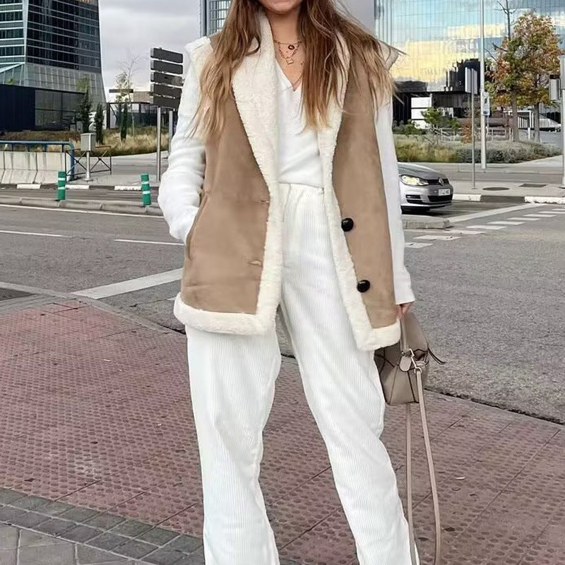 Amelie | Dame Fake Fur Vest med Sjalskrave