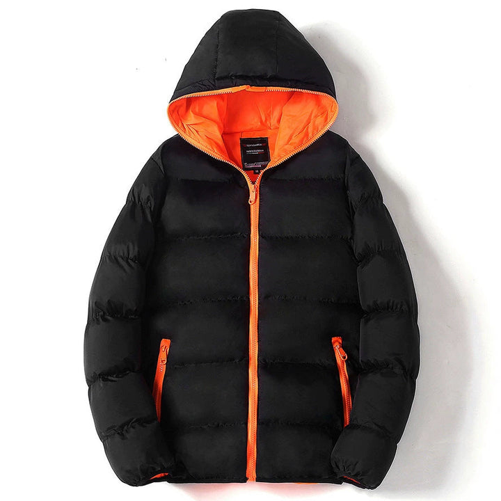 Herren nan gesteppte Kapuzen-Steppjacke mit kontrastierendem Fleecefutter und seitlichen Reißverschlusstaschen R&B