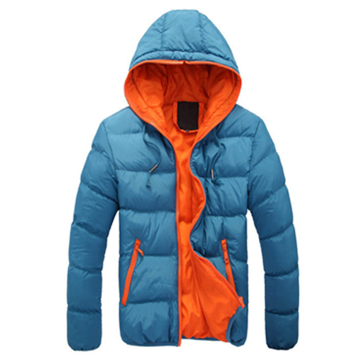 Herren nan gesteppte Kapuzen-Steppjacke mit kontrastierendem Fleecefutter und seitlichen Reißverschlusstaschen R&B