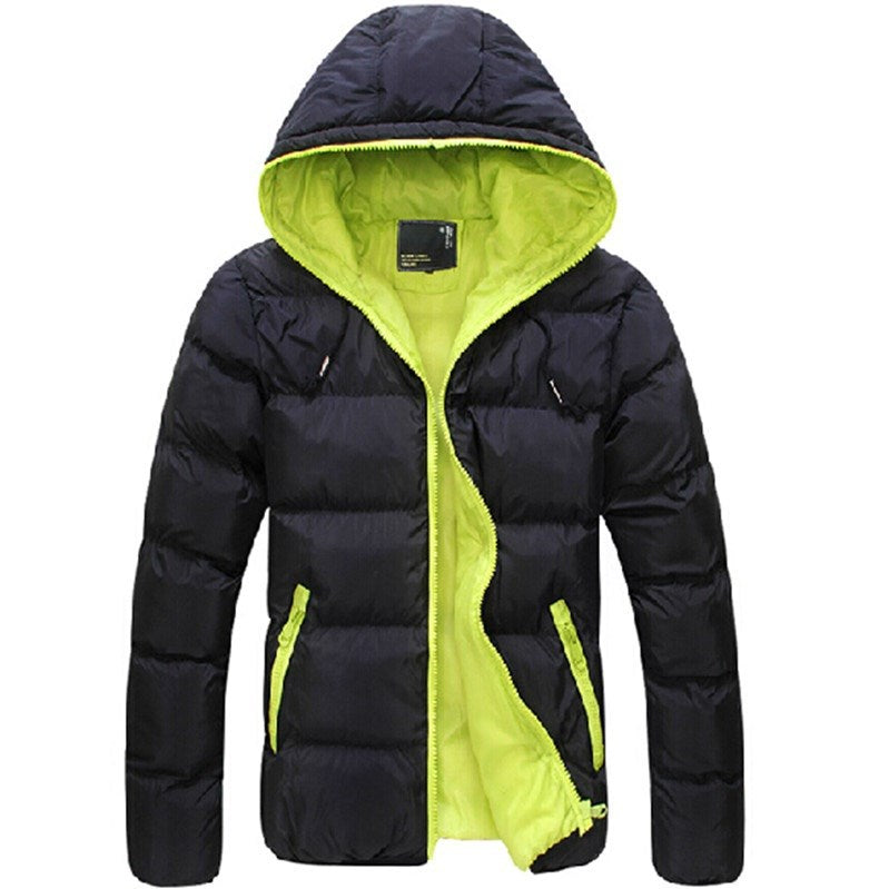 Herren nan gesteppte Kapuzen-Steppjacke mit kontrastierendem Fleecefutter und seitlichen Reißverschlusstaschen R&B