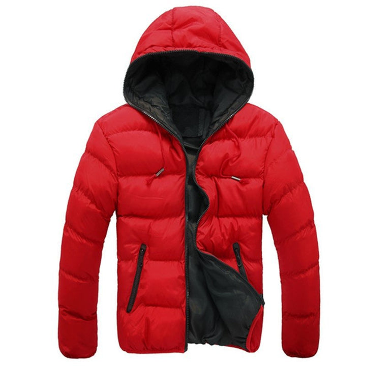 Herren nan gesteppte Kapuzen-Steppjacke mit kontrastierendem Fleecefutter und seitlichen Reißverschlusstaschen R&B