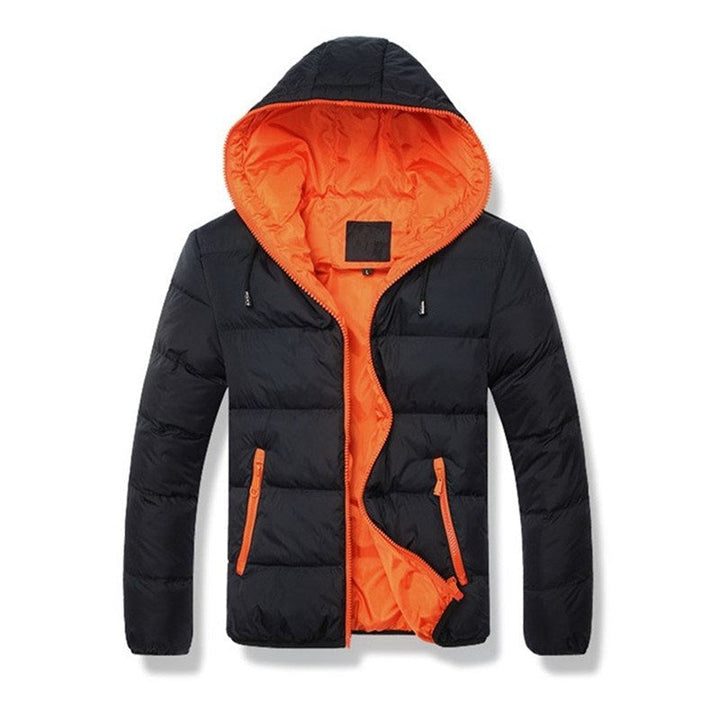 Herren nan gesteppte Kapuzen-Steppjacke mit kontrastierendem Fleecefutter und seitlichen Reißverschlusstaschen R&B