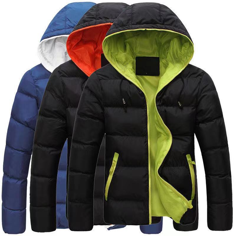Herren nan gesteppte Kapuzen-Steppjacke mit kontrastierendem Fleecefutter und seitlichen Reißverschlusstaschen R&B