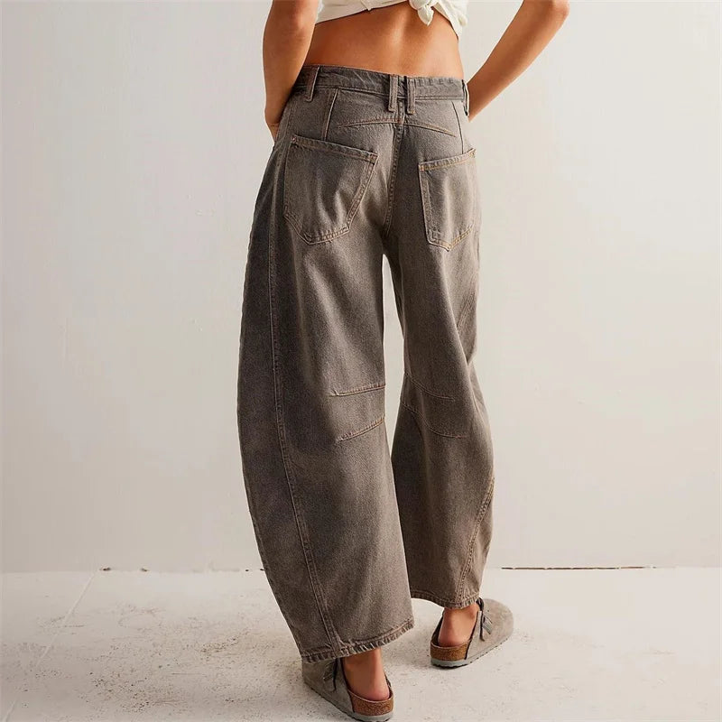 Barrel | Dame Højtaljede Jeans med Buede Ben