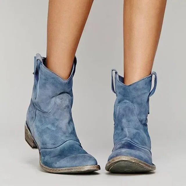 Liva | Dame Vintage Cowboy Støvletter med Spids Tå