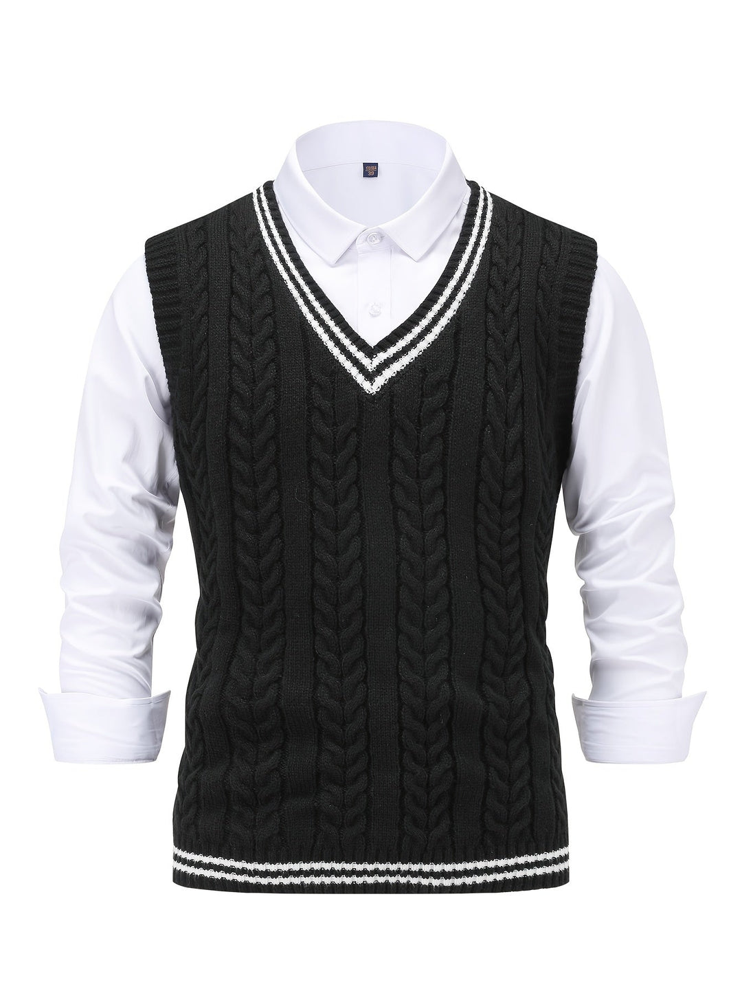 Gideon | Dame Kabelstrikket Vest med V-hals