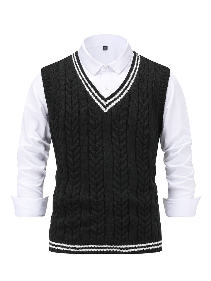 Gideon | Dame Kabelstrikket Vest med V-hals