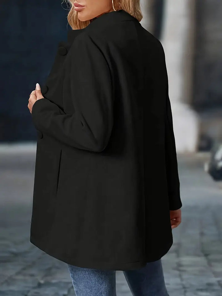 Women’s Tailored Stand-Collar Blazer – Longline Button-Front Office Layer for Business Smart Casual Dinners City Wear and Transitional Everyday Styling