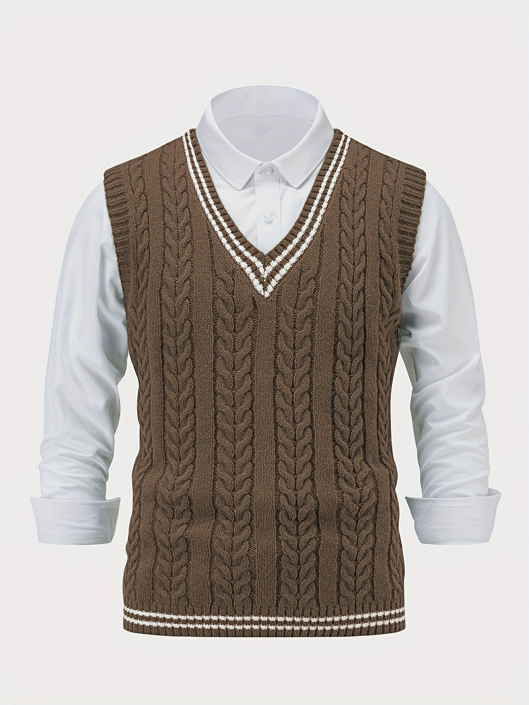 Gideon | Dame Kabelstrikket Vest med V-hals