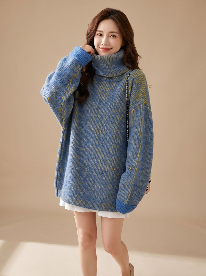 Annika | Damen Rollkragenpullover Oversize Grobstrick Winterpullover