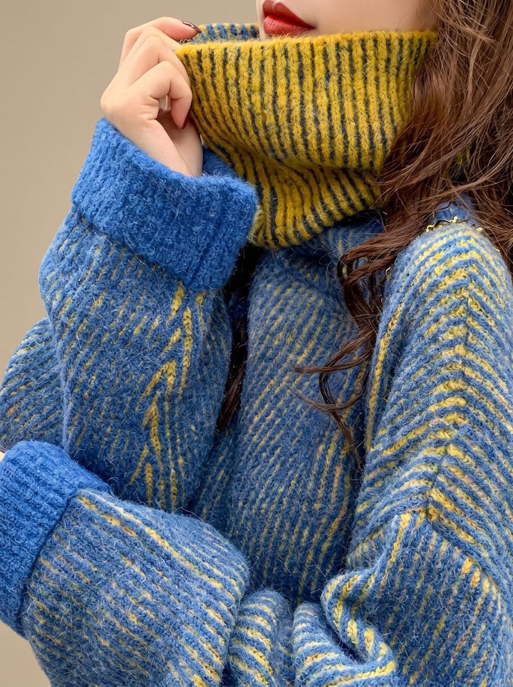 Annika | Damen Rollkragenpullover Oversize Grobstrick Winterpullover