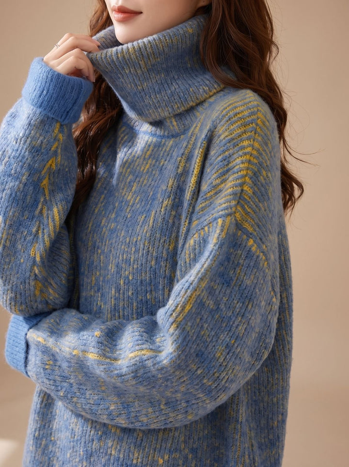 Annika | Damen Rollkragenpullover Oversize Grobstrick Winterpullover