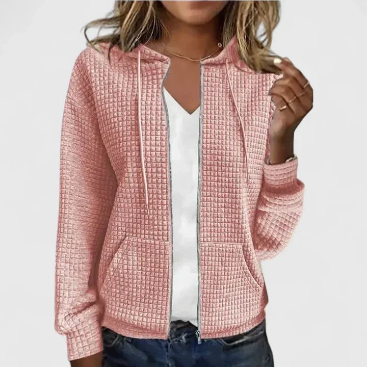 Dames Luchtig Wafelvest met Capuchon en Steekzakken