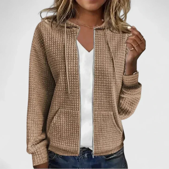 Dames Luchtig Wafelvest met Capuchon en Steekzakken