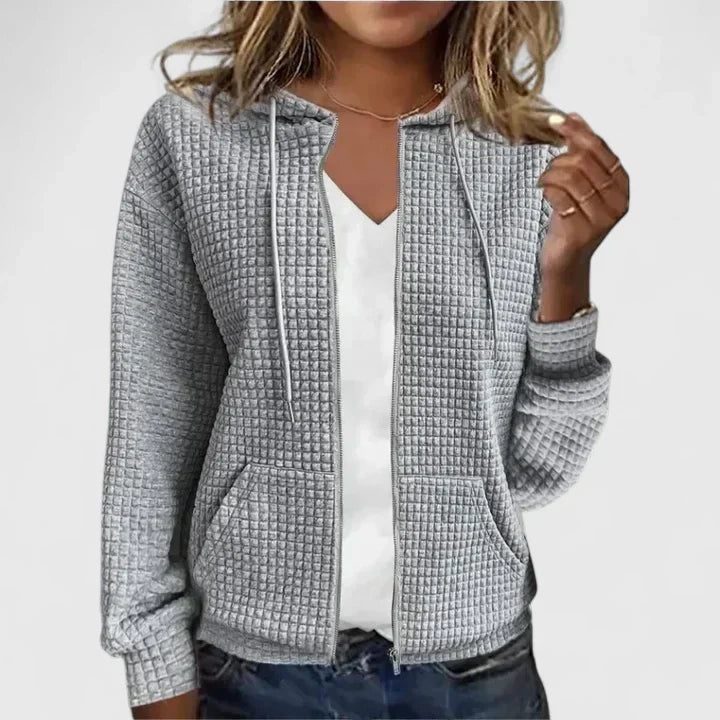 Dames Luchtig Wafelvest met Capuchon en Steekzakken