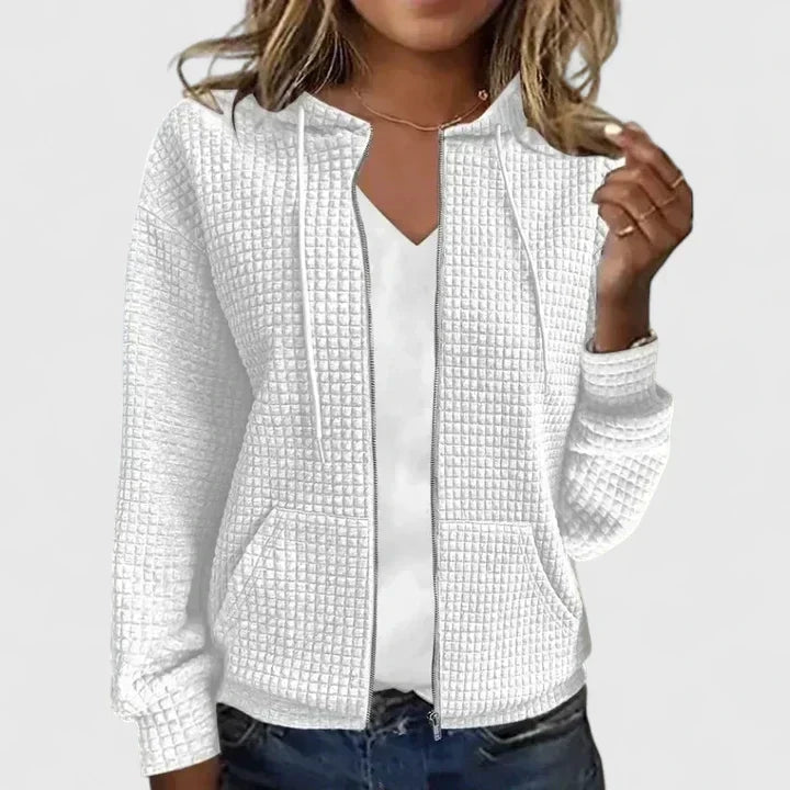 Dames Luchtig Wafelvest met Capuchon en Steekzakken