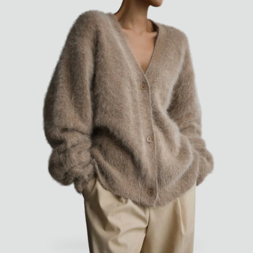 Dames Zacht Cashmere Vest met V-hals en Knoopsluiting