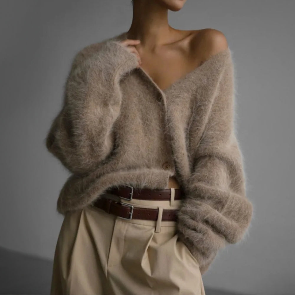 Dames Zacht Cashmere Vest met V-hals en Knoopsluiting