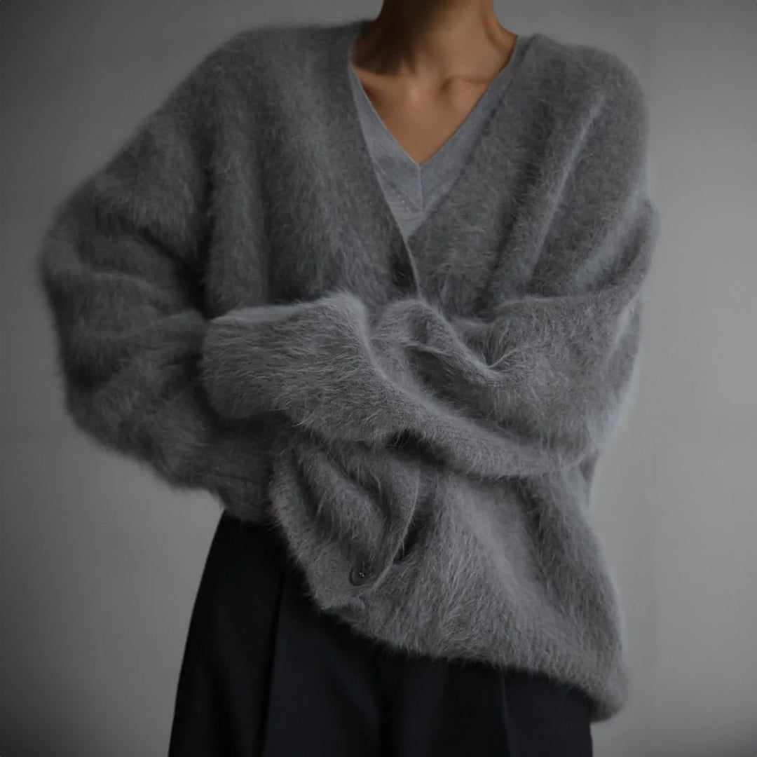 Dames Zacht Cashmere Vest met V-hals en Knoopsluiting