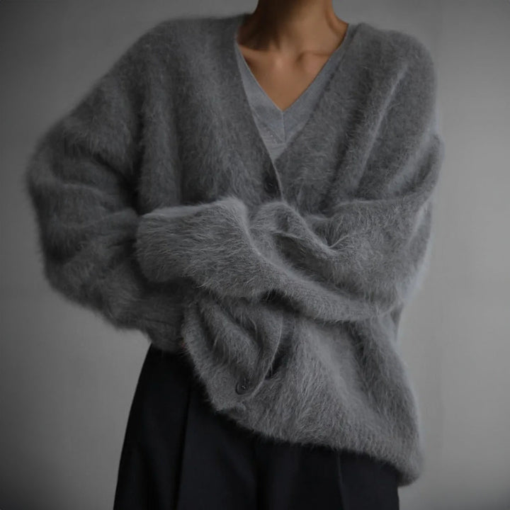 Dames Zacht Cashmere Vest met V-hals en Knoopsluiting